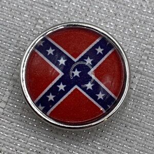 CONFEDERATE FLAG - Snap Button Charm - 18mm/20mm